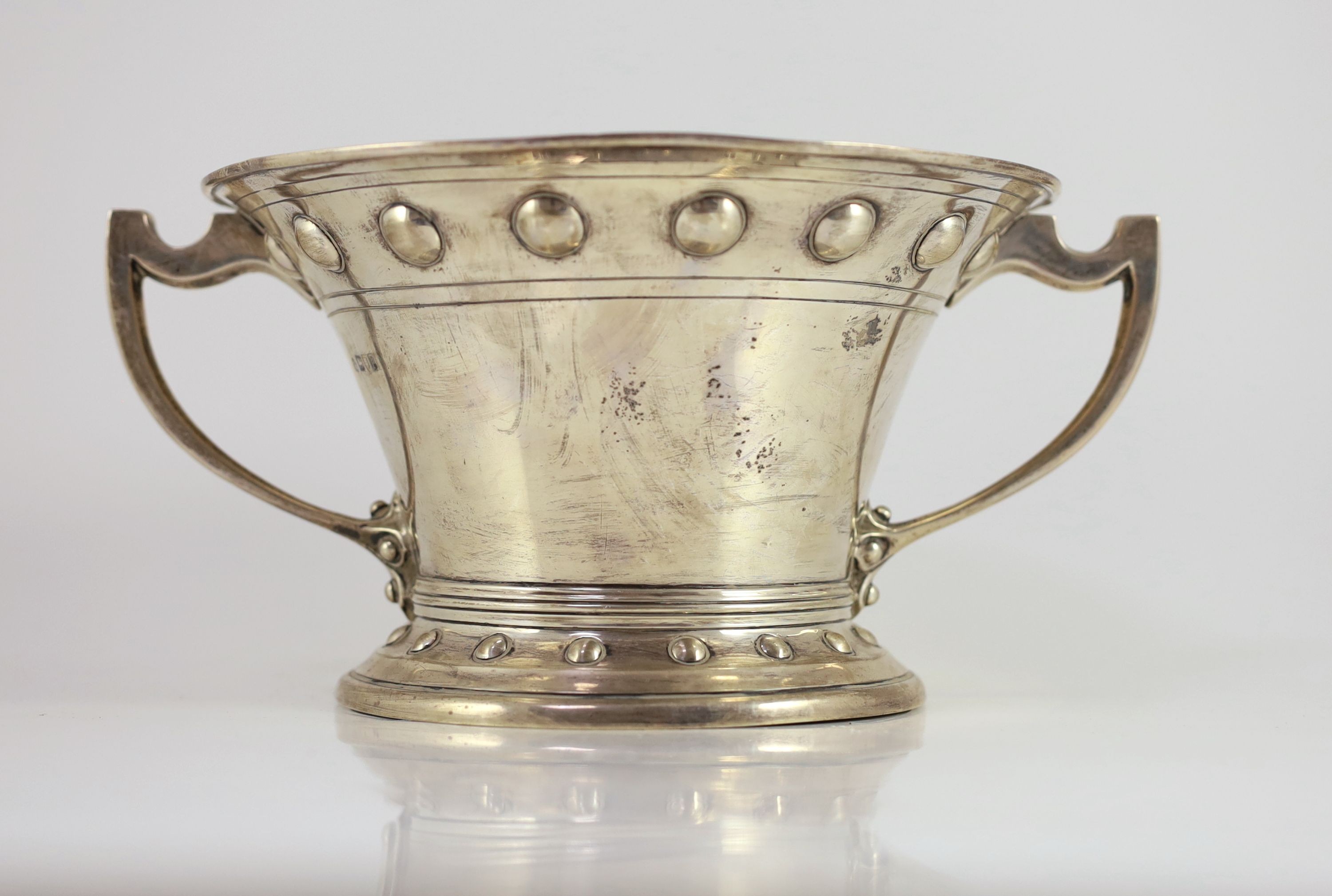 A George V silver two handled vase, by Wakely & Wheeler